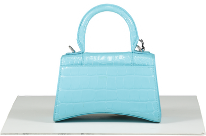 Balenciaga Blue Hourglass Top-handle Bag Turquoise One Size