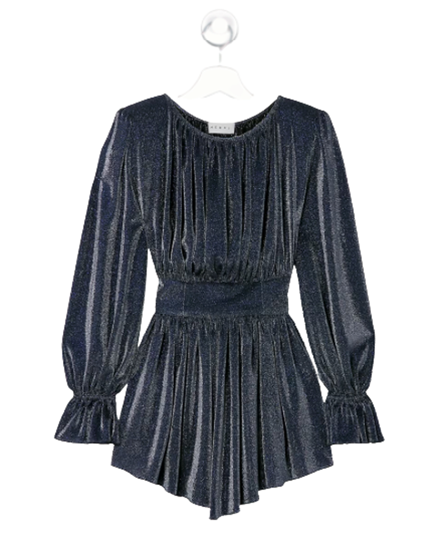 Nervi Blue Betty Metallic Jersey Mini Dress UK 6