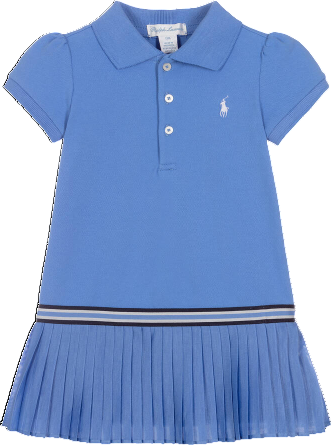 Polo Ralph Lauren Pleated Embroidered Polo Player Polo Dress Blue Bnwt 5 Years
