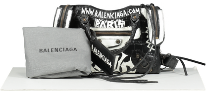 Balenciaga Black Mini Classic City Graffiti Bag