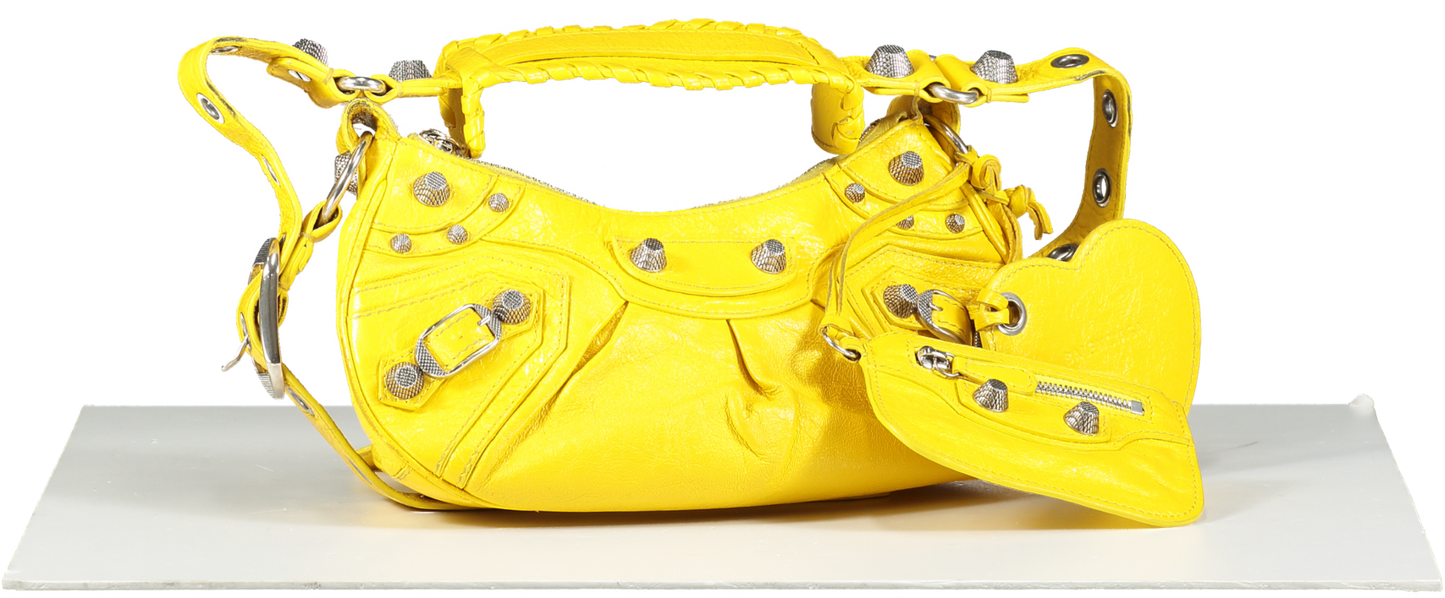 Balenciaga Yellow Le Cagole Xs Shoulder Bag