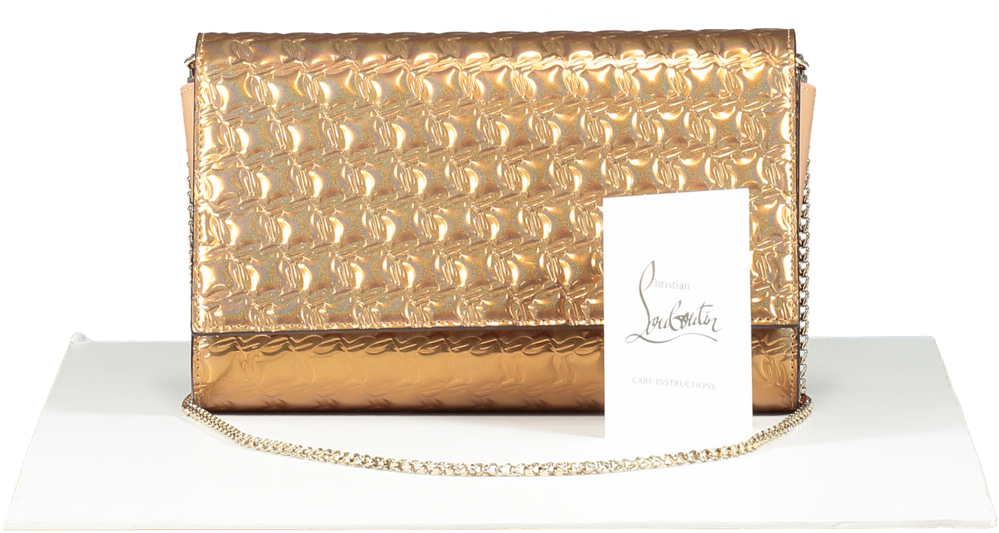 Christian Louboutin Metallic Copper Imprinted Crossbody / Clutch Bag