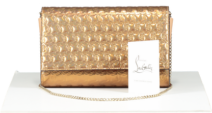 Christian Louboutin Metallic Copper Imprinted Crossbody / Clutch Bag