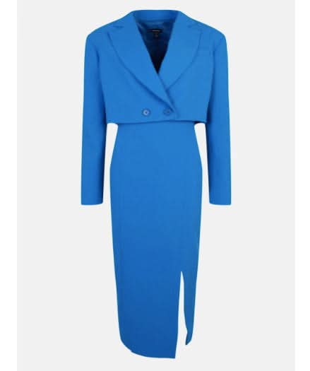 Karen Millen Blue Limited Edition Tux Pencil Dress UK 8