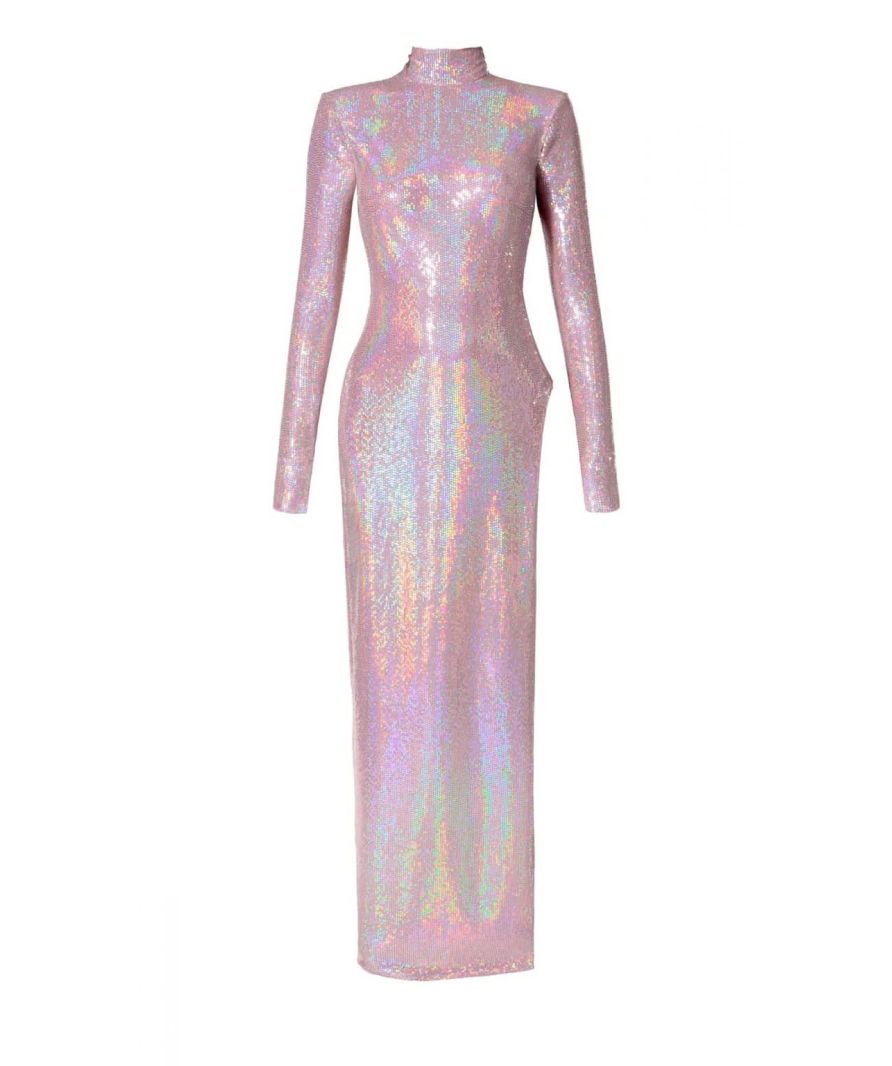 aggi Aggi - Candice Holographic Pink Dress UK XXS