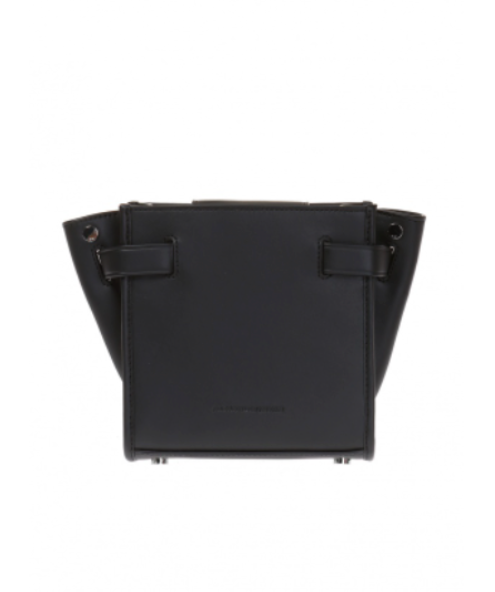 Black Croc & Suede Leather Attico Padlock bag