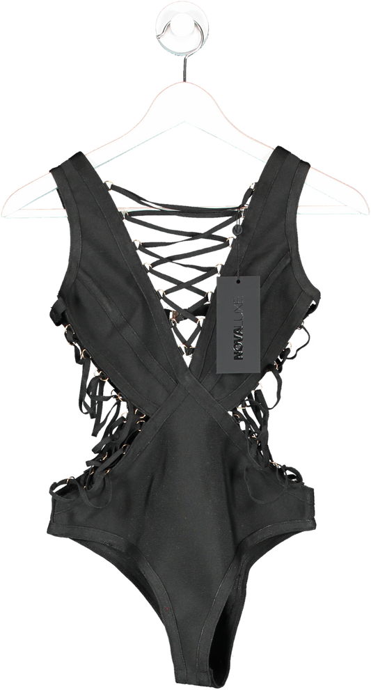 Fashion Nova Black Melody Cutout Bodysuit  BNWT UK XS