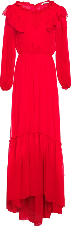 Maje Red Ruffled Maxi Dress Bnwt UK 8