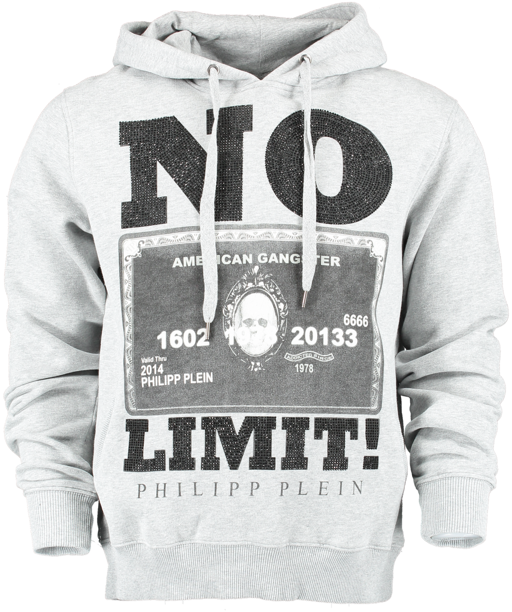 Philipp Plein Grey No Limit Hoodie UK S
