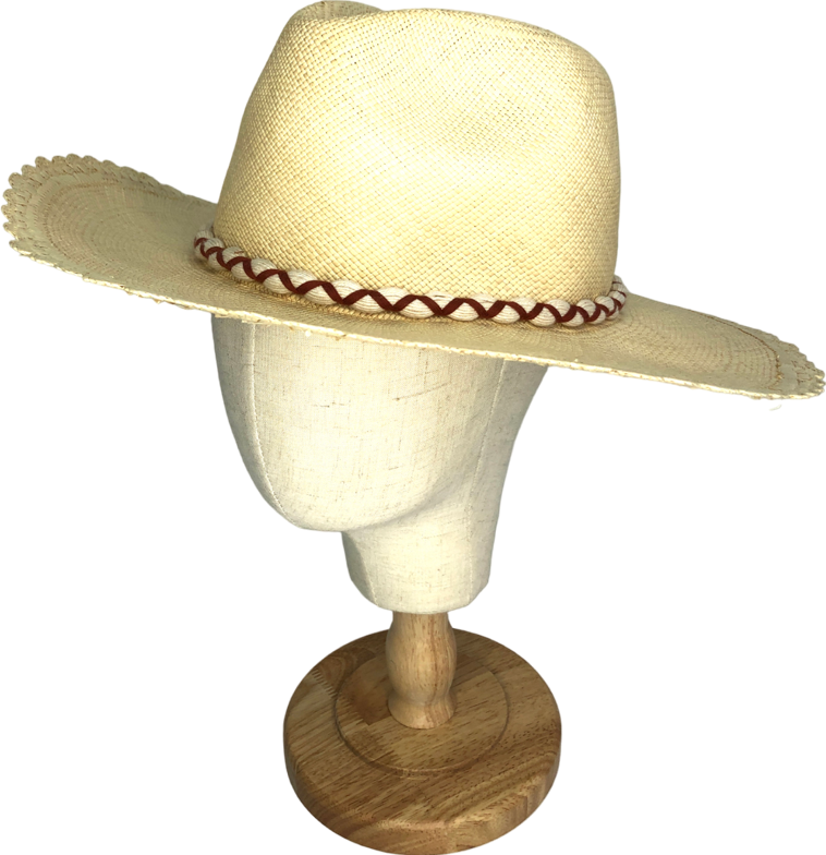 Freya Beige Rope Detail Western Style Hat UK S/M