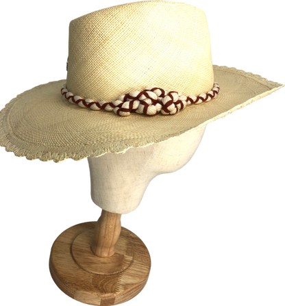 Freya Beige Rope Detail Western Style Hat UK S/M