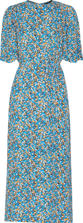 Whistles Blue Ditsy Bouquet Tallie Midi Dress UK 14