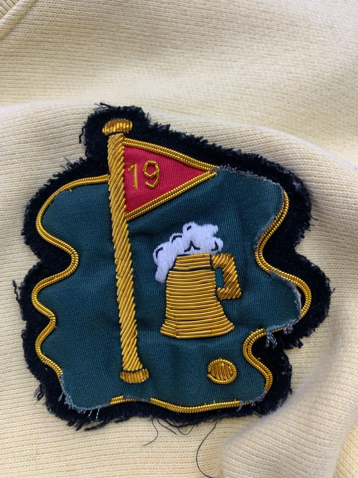 Rowing Blazers Yellow Golf Logo Sweater UK L