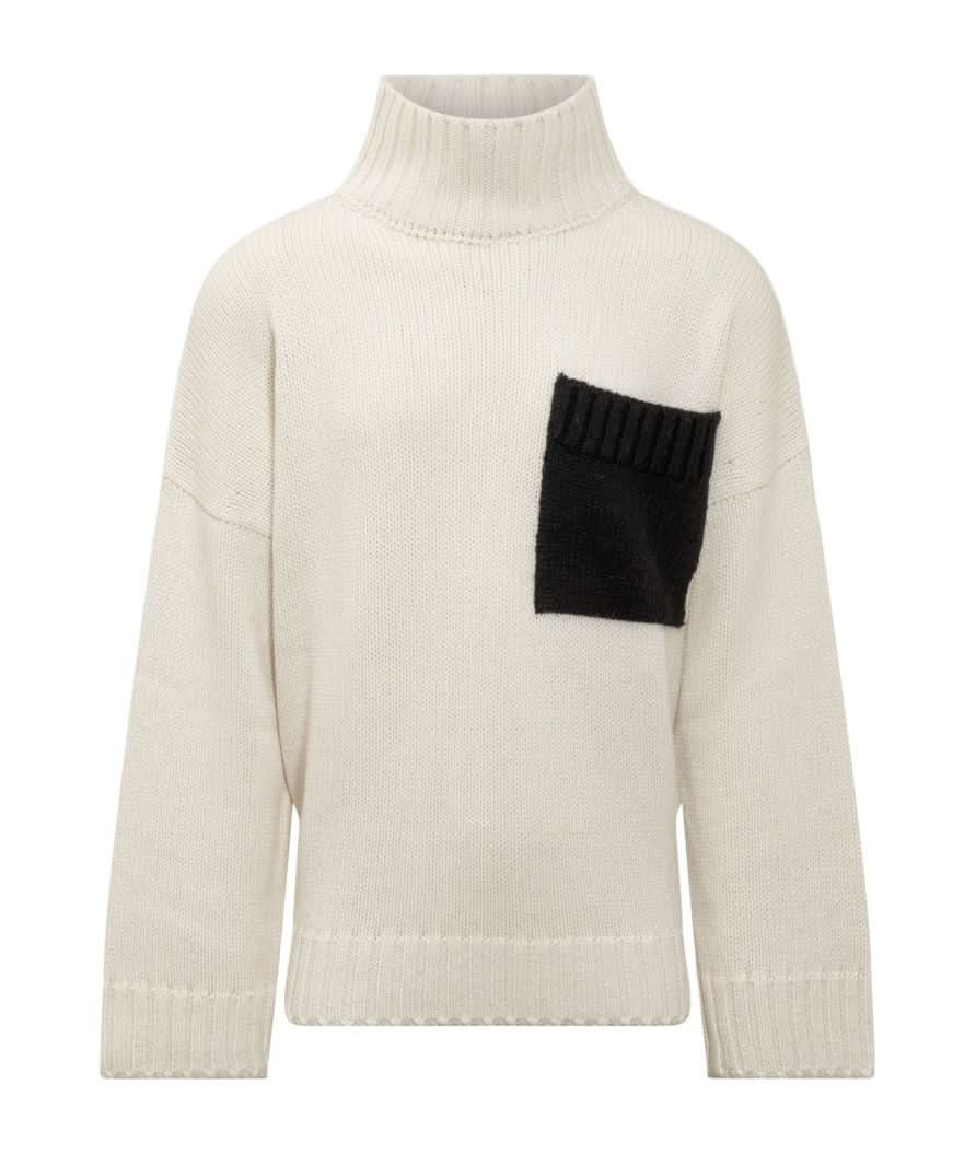 Jw Anderson Cream Wool/alpaca Blend Patch-pocket Turtleneck Jumper UK S