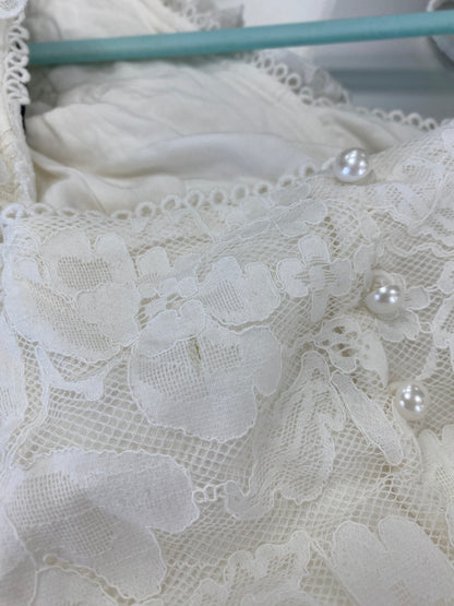 Majorelle White Pearl Lace Detail Mini Dress UK S