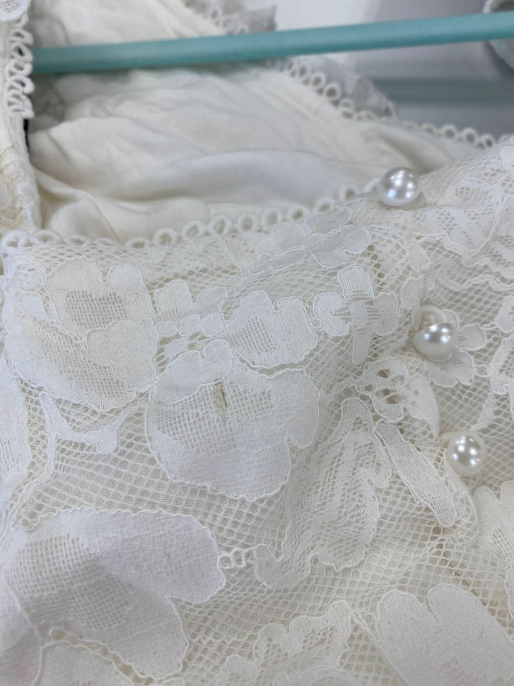 Majorelle White Pearl Lace Detail Mini Dress UK S